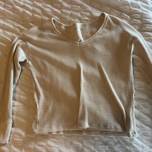 American Eagle Outfitters Cream Long Sleeve Top